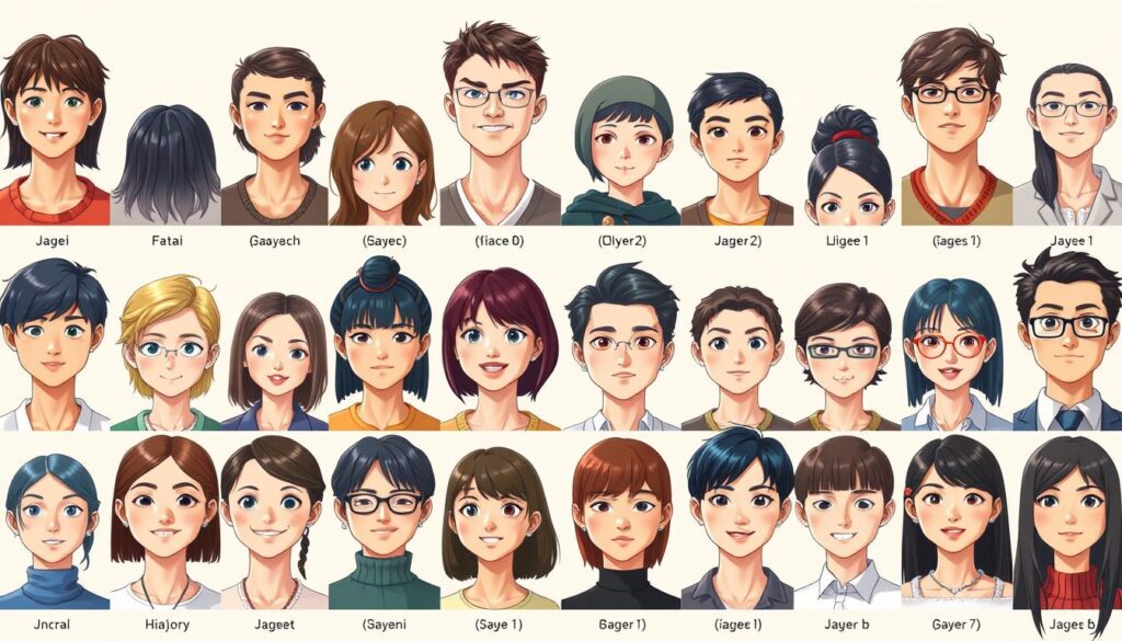 A detailed photorealistic image showcasing the 16 MBTI personality types. The scene features a grid of 16 young Japanese-looking individuals, each representing a distinct personality archetype. They are depicted in a realistic style with natural lighting, capturing their unique facial features, expressions, and body language. The background is a minimal, clean environment that allows the subjects to take center stage. The overall mood is insightful and informative, reflecting the educational nature of the content. The composition is well-balanced, drawing the viewer's attention to the diverse array of personalities presented.