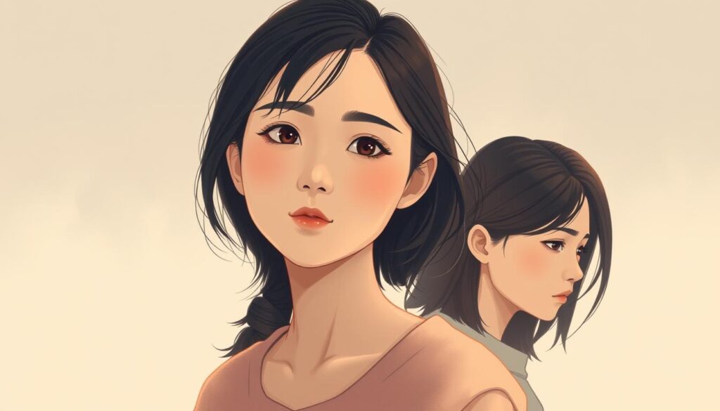 A serene, atmospheric illustration showcasing the contrast between two INFJ subtypes - INFJ-A and INFJ-T. In the foreground, a thoughtful young Japanese woman with a soft, introspective gaze, embodying the Assertive INFJ-A. Behind her, another young Japanese woman with a more sensitive, hesitant expression, representing the Turbulent INFJ-T. Both figures are bathed in warm, gentle lighting, set against a minimalist backdrop of muted colors and delicate textures, evoking a sense of contemplation and self-discovery. The composition emphasizes the nuanced differences between these two INFJ personalities, capturing the essence of their unique strengths and perspectives. A serene, atmospheric illustration showcasing the contrast between two INFJ subtypes - INFJ-A and INFJ-T. In the foreground, a thoughtful young Japanese woman with a soft, introspective gaze, embodying the Assertive INFJ-A. Behind her, another young Japanese woman with a more sensitive, hesitant expression, representing the Turbulent INFJ-T. Both figures are bathed in warm, gentle lighting, set against a minimalist backdrop of muted colors and delicate textures, evoking a sense of contemplation and self-discovery. The composition emphasizes the nuanced differences between these two INFJ personalities, capturing the essence of their unique strengths and perspectives.
