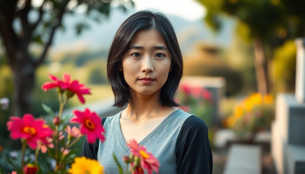 A young Japanese woman with a pensive expression, her dark hair framing her face, stands in a serene garden. Vibrant flowers in the foreground and a blurred landscape in the background create a sense of depth and tranquility. Diffused lighting casts a soft, contemplative glow, highlighting the woman's intuitive focus as she navigates a complex problem or challenge. Her body language conveys a balance of concentration and creative energy, reflecting the theme of "Intuitive Problem-Solving." A young Japanese woman with a pensive expression, her dark hair framing her face, stands in a serene garden. Vibrant flowers in the foreground and a blurred landscape in the background create a sense of depth and tranquility. Diffused lighting casts a soft, contemplative glow, highlighting the woman's intuitive focus as she navigates a complex problem or challenge. Her body language conveys a balance of concentration and creative energy, reflecting the theme of "Intuitive Problem-Solving."