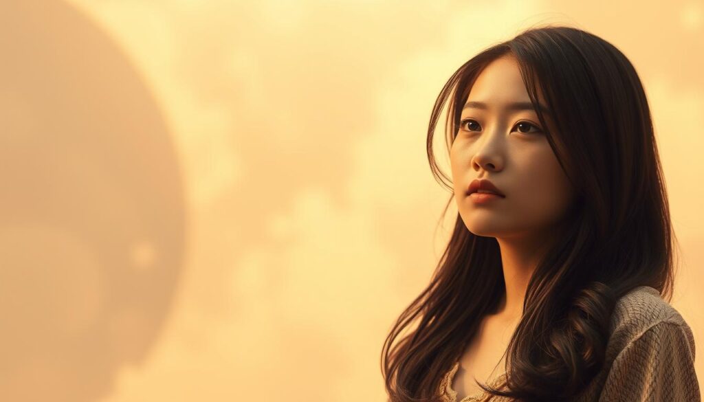 An elegant fusion of intuition and logic, two young Japanese individuals stand in a dreamlike, softly-lit setting. Their faces are thoughtful, exuding a sense of deep contemplation. The background is a blend of abstract shapes and textures, hinting at the interplay between the rational and the instinctive. Warm lighting casts a gentle glow, creating an atmosphere of introspection and balance. The scene evokes a sense of harmony between the analytical and the creative, a manifestation of the INTJ's quintessential strengths.