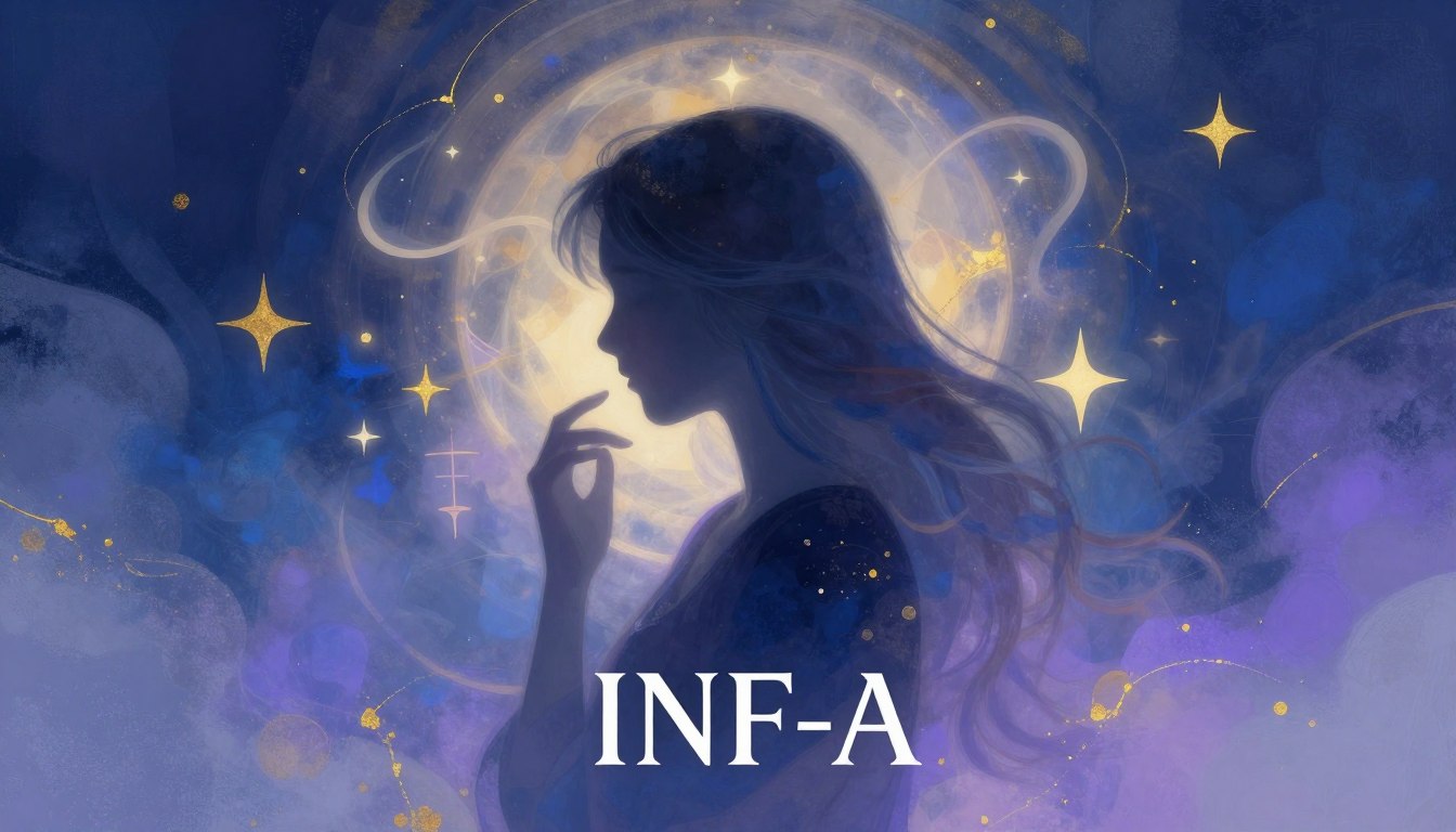 INFJ-A型の神秘的な雰囲気を表現した抽象的なイラスト