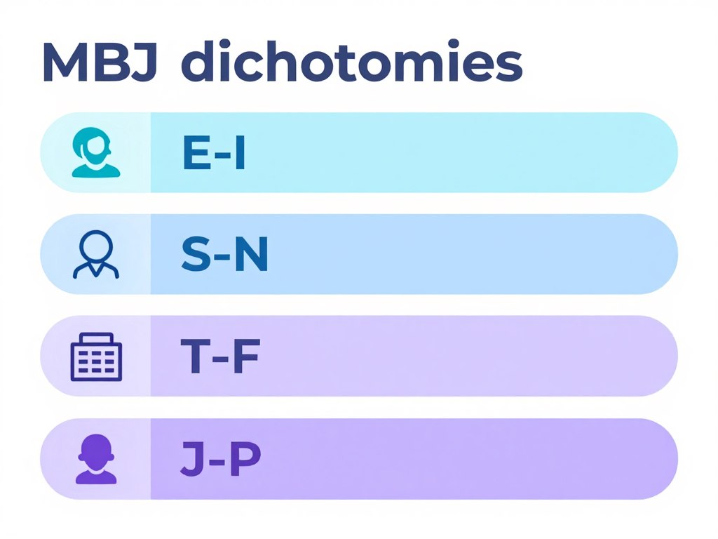 MBTIの4つの軸を示す図解