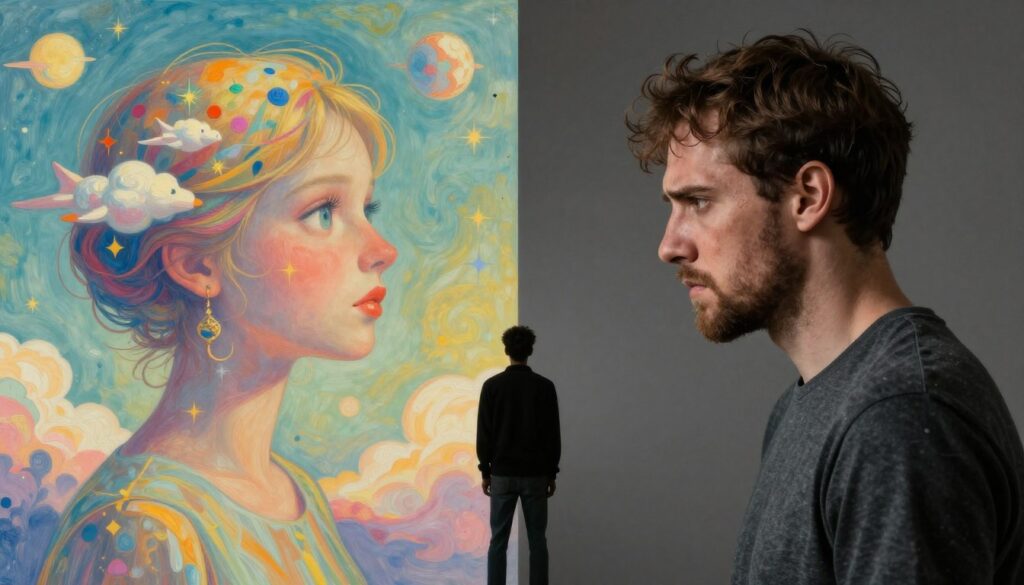 理想と現実のギャップに悩むINFJ-Tを表現するイメージ