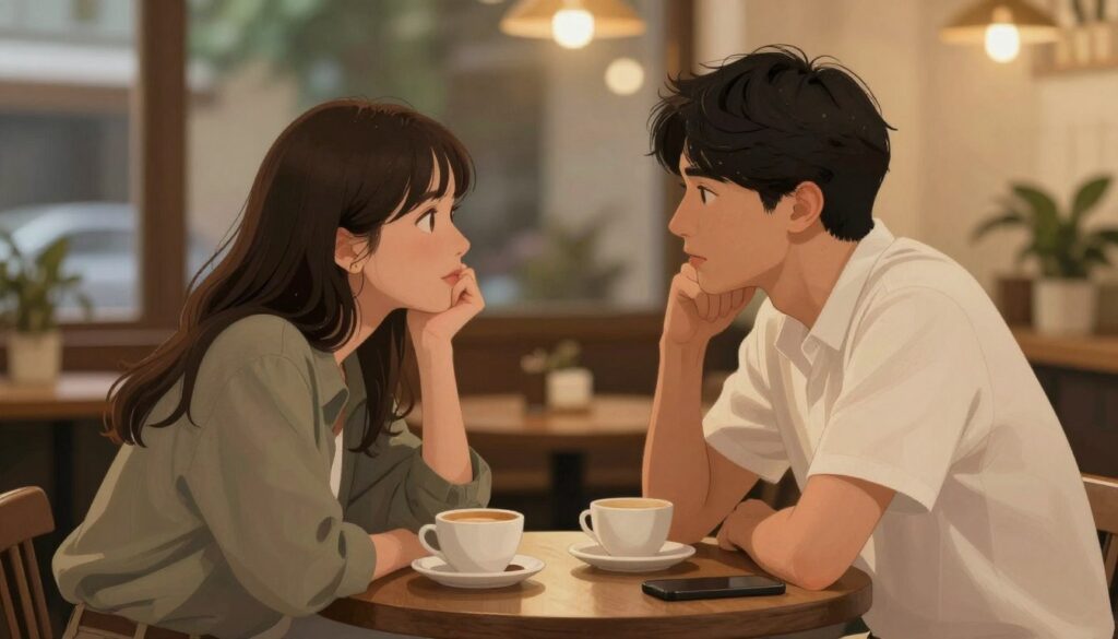 深い会話を楽しむINFJ-Aカップル