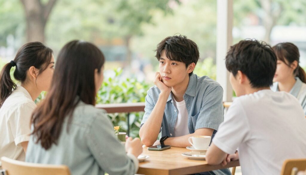 INFP-Aが友人と過ごす穏やかなシーン INFP-Aが友人と過ごす穏やかなシーン