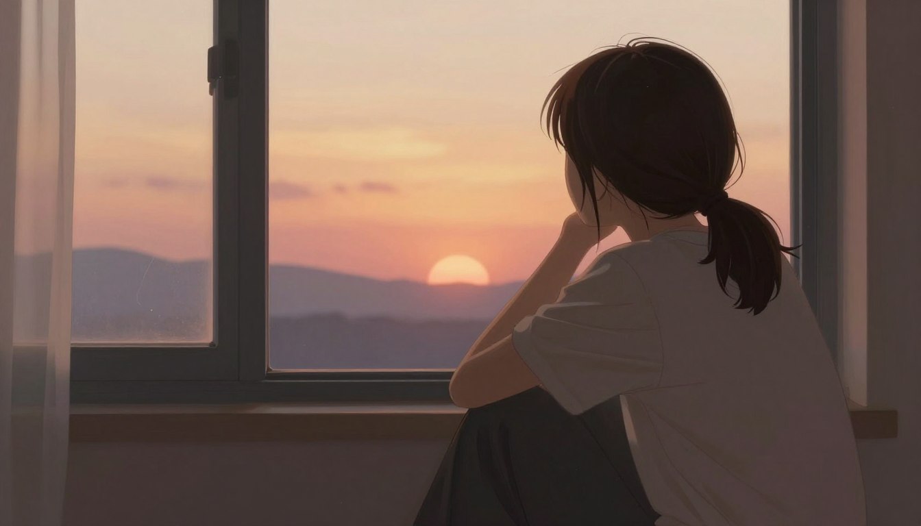 INFJ-Tの深い洞察力と繊細な心を表現する静かな雰囲気のイメージ