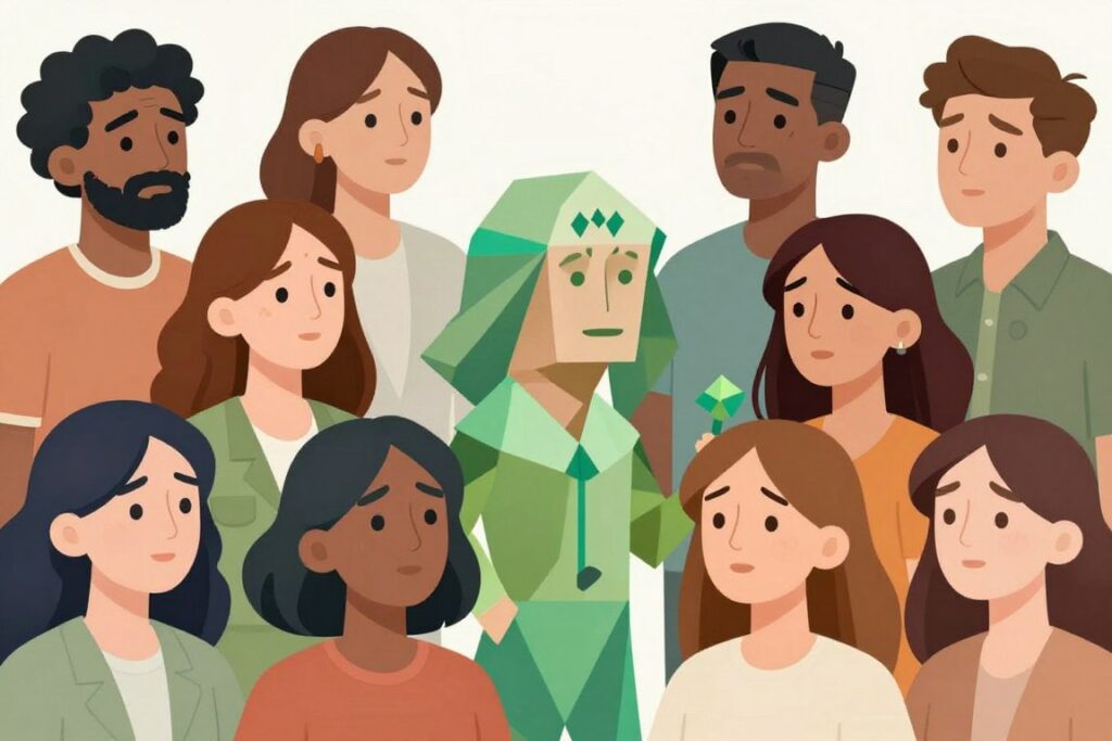 様々な性格タイプがINFP-Aを見ているイメージ 様々な性格タイプがINFP-Aを見ているイメージ