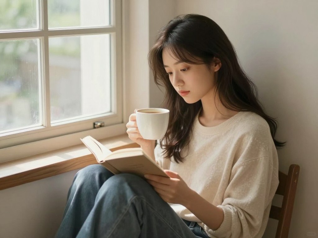 一人で静かに過ごすINFJ-A型の女性