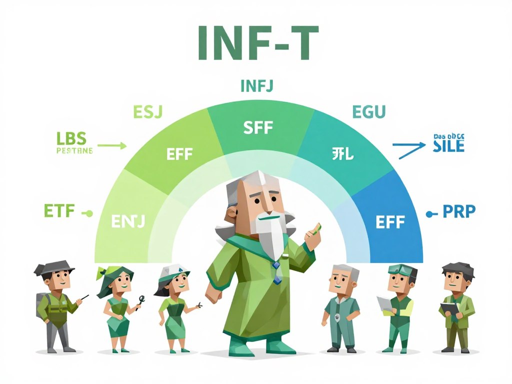 MBTI性格診断とINFJ-Tタイプの位置づけを示すイメージ