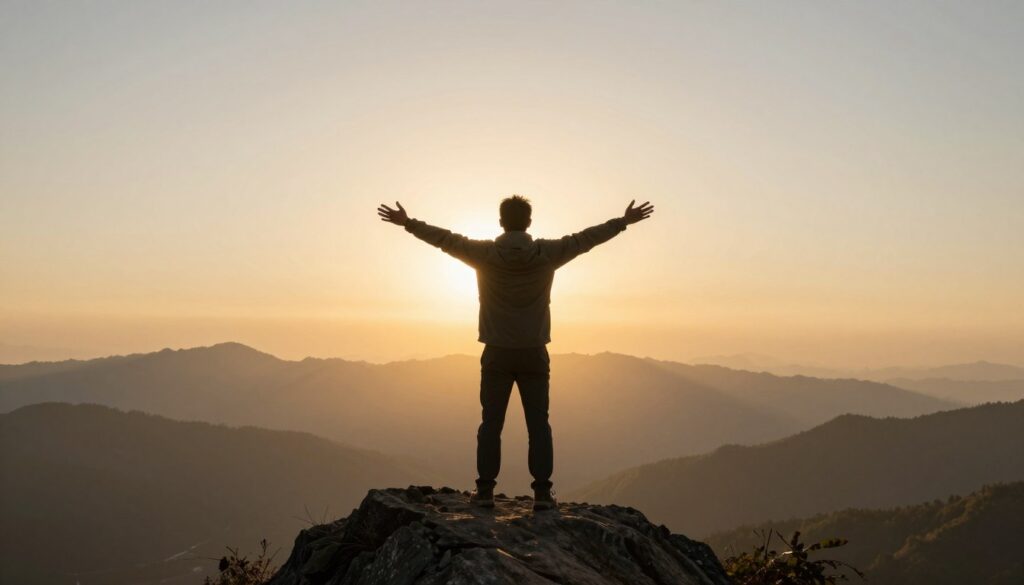 使命を見つけて輝く人生を表現するイメージ