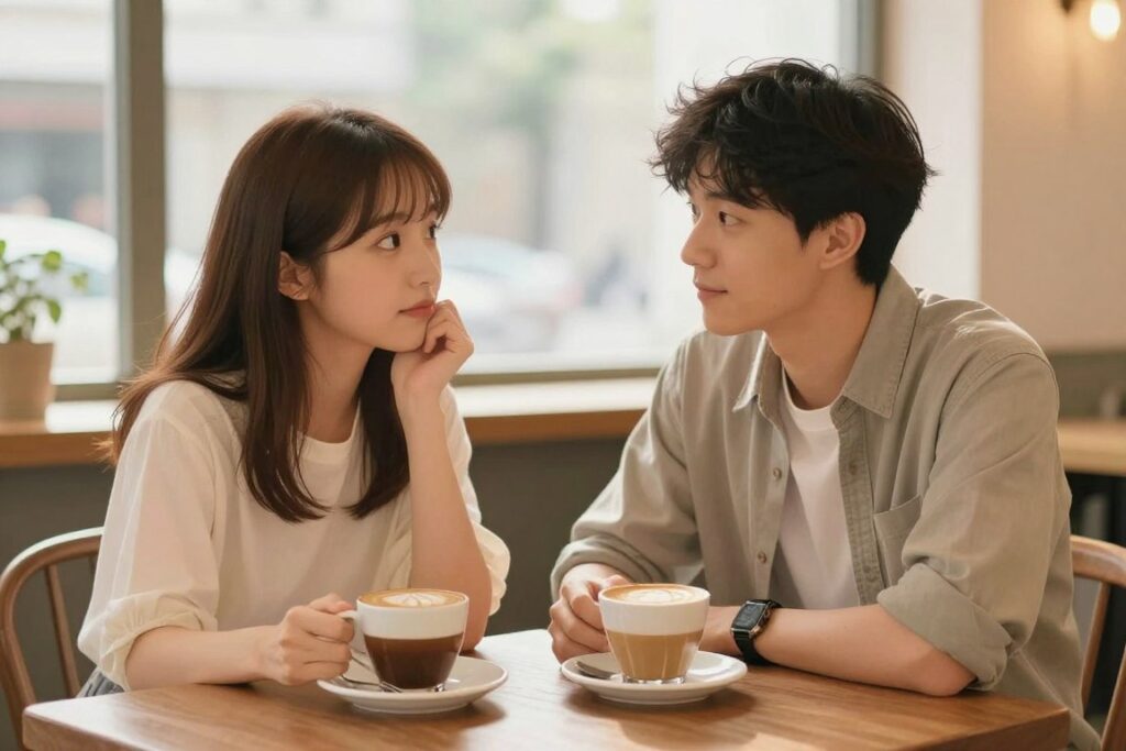 異なる性格タイプのカップルが一緒に過ごすイメージ 異なる性格タイプのカップルが一緒に過ごすイメージ