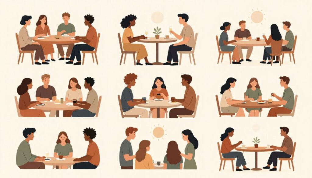 多様な人間関係を表現する温かいイメージ