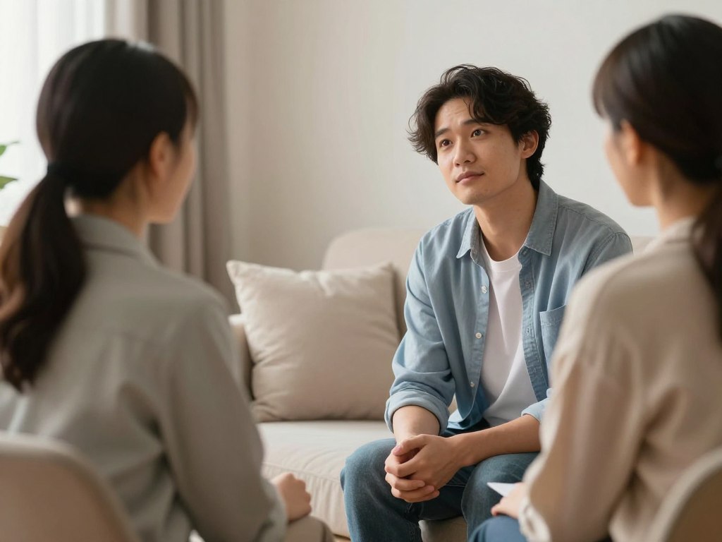 カウンセリングやセラピーのサポートを表現するイメージ