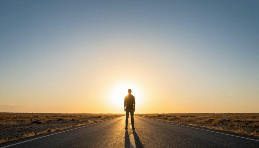 希望に満ちた未来への道のイラスト