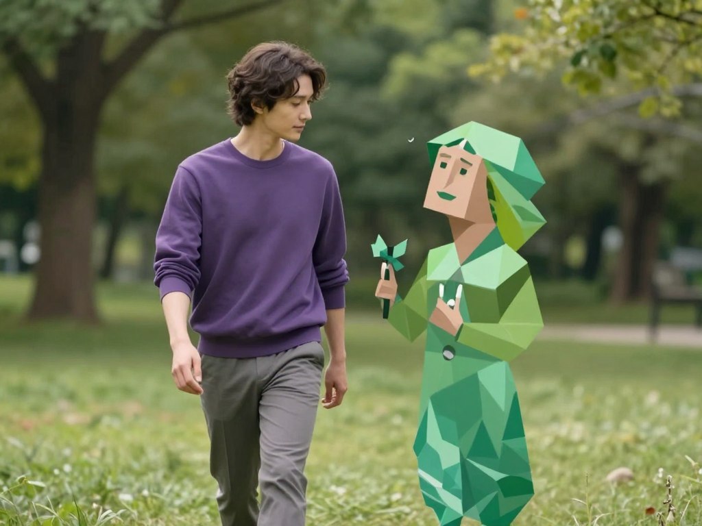 INTJがINFPにアプローチしている様子、穏やかで誠実な雰囲気