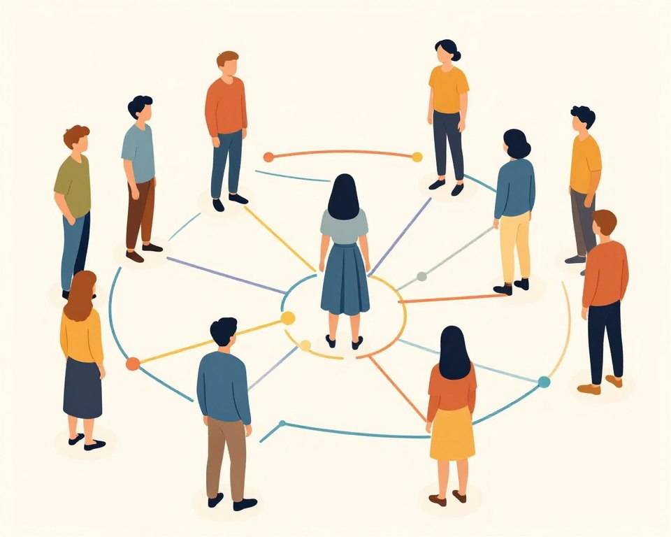 相性の良い人間関係を表現した手を繋ぐ人々のイラスト