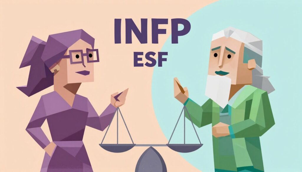 INTPとESFJの良好な関係を示すイメージ