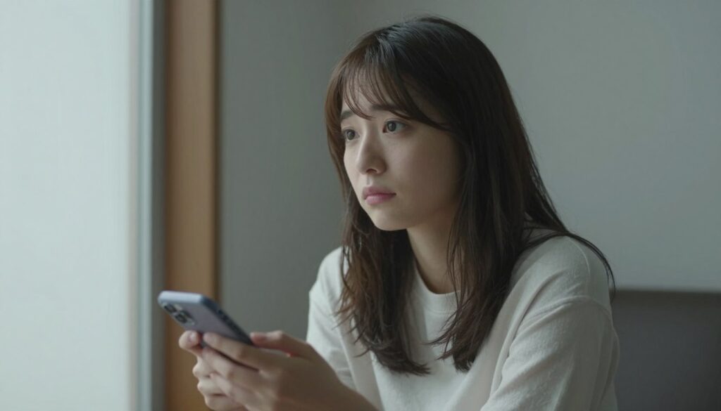 悩む女性と考え込む男性のイメージ