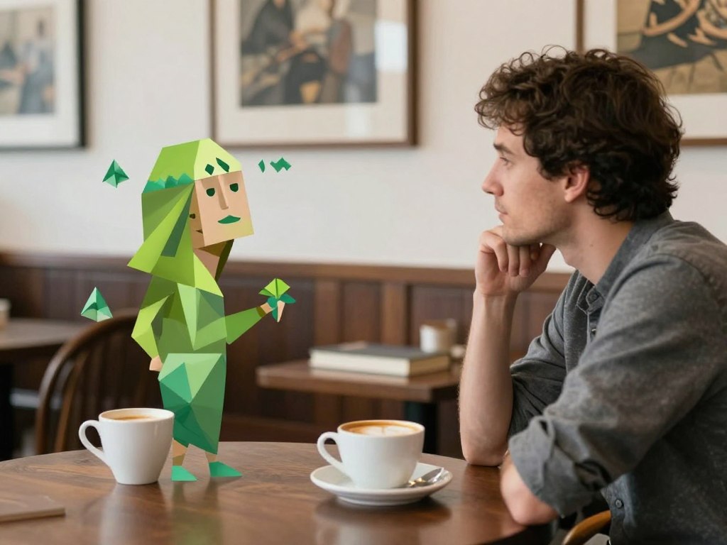 INFPがINTJにアプローチしている様子、知的な会話をしている場面