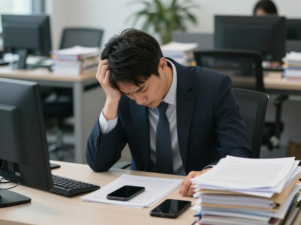 ストレスを感じるビジネスパーソン