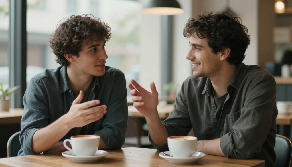 友人同士の温かい交流の様子