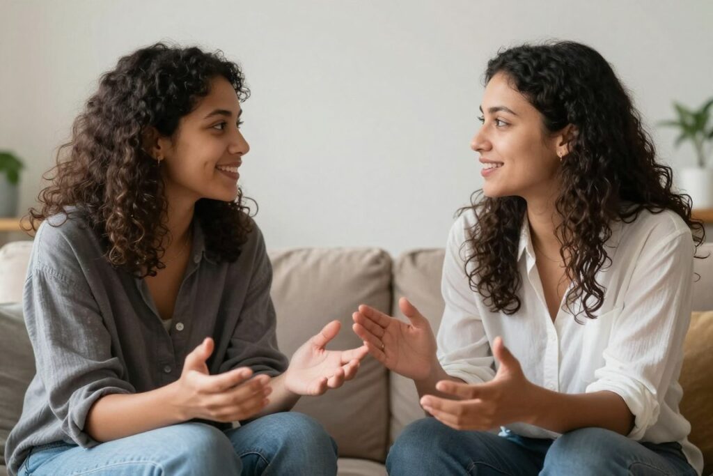 良好なコミュニケーションをとるカップル