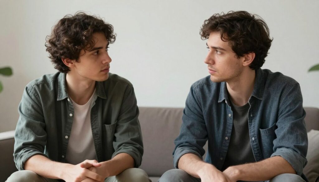 INTPとINTJが冷静に話し合っている様子