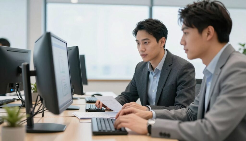 INTPとINTJが協力してプロジェクトに取り組んでいる様子