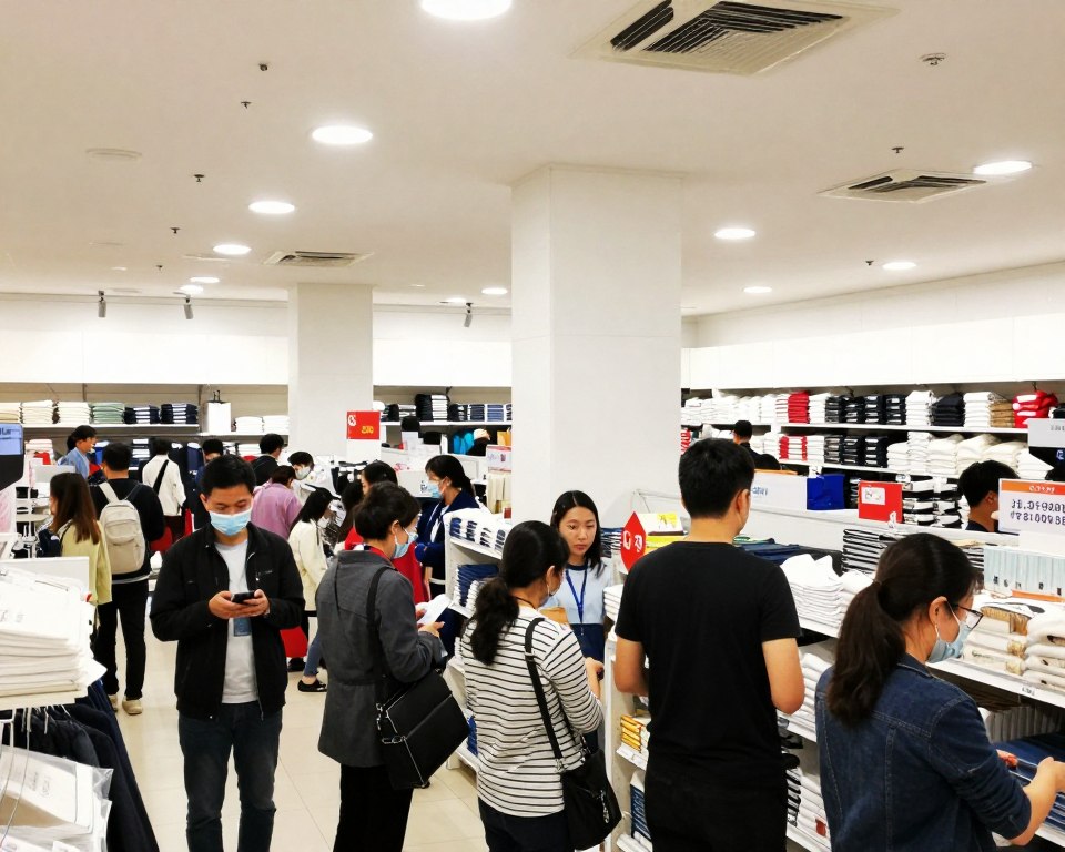 接客業の忙しい店舗風景