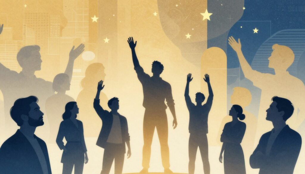 成功した人々を表現するインスピレーショナルなイメージ