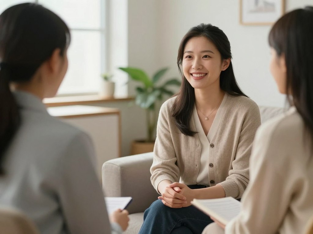 カウンセラーとしてアドバイスする様子
