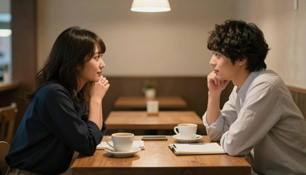 深い会話を楽しむカップルのイメージ