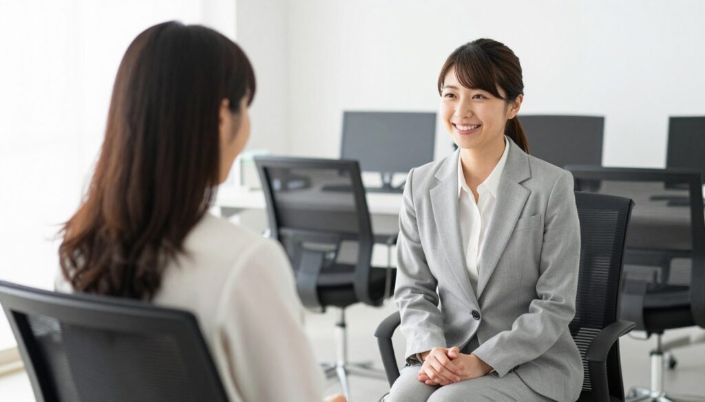 質問に答えるカウンセラーのイメージ