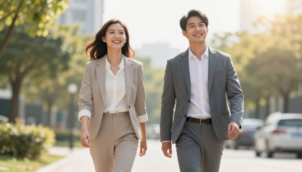 INTPとINTJが明るい未来に向かって歩いている様子