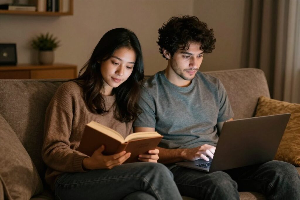 カップルの親密な瞬間を表現したロマンティックなイメージ