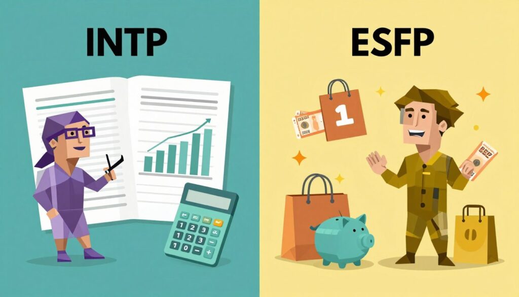 INTPとESFPの金銭管理スタイルの違い