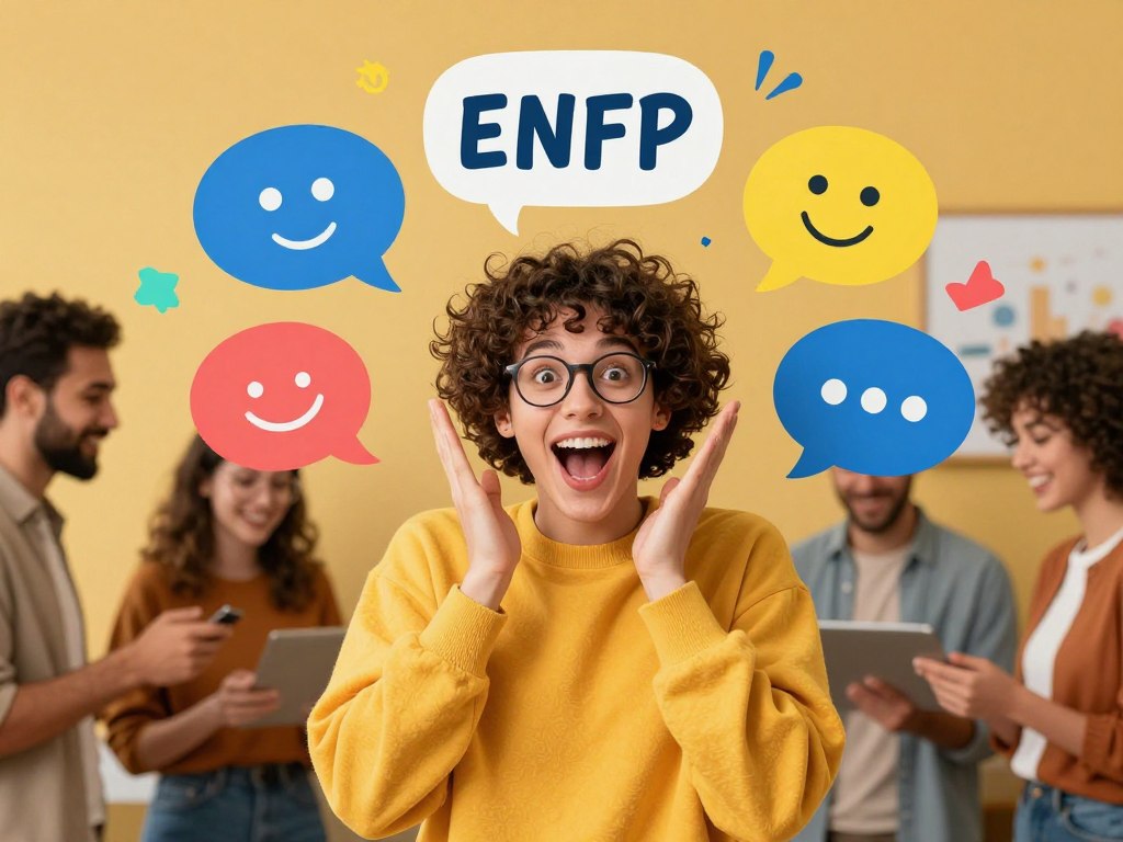 ENFPの特徴を表現する活発なイメージ