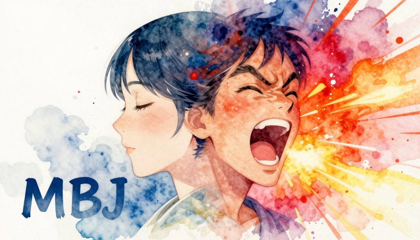 ISFP-Aの二面性を表現する穏やかな表情と情熱的な内面のイメージ