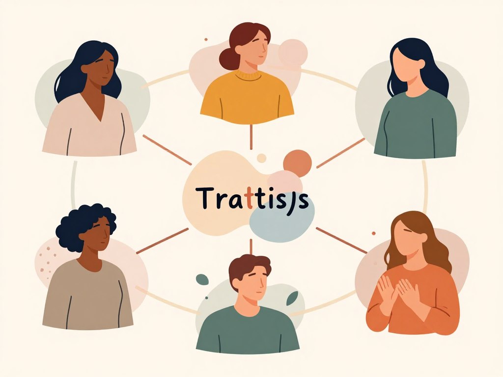 ISFP-Aの5つの核となる性格特徴を表すイメージ