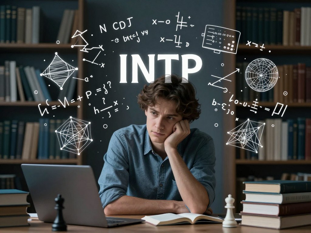 思考的で分析的なINTPの特徴を表すイメージ