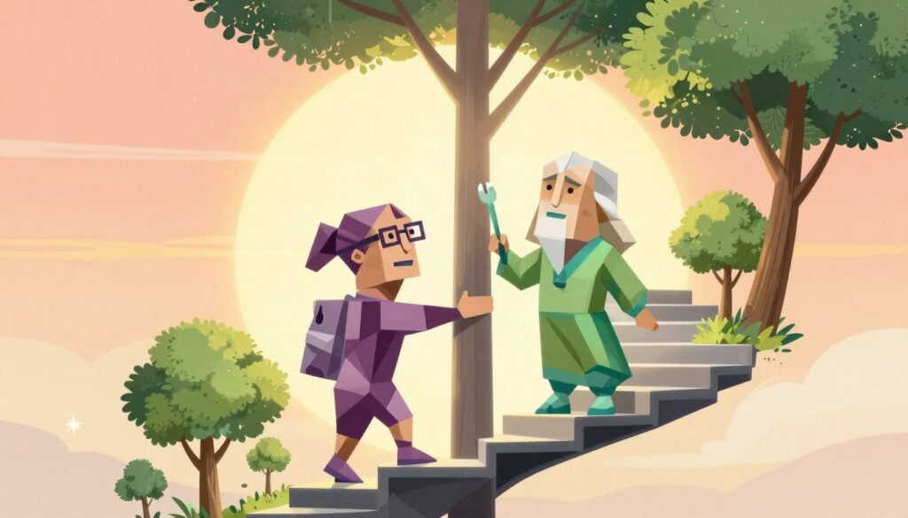 INTPとINFJが共に成長し、より高い場所へ登っていく様子