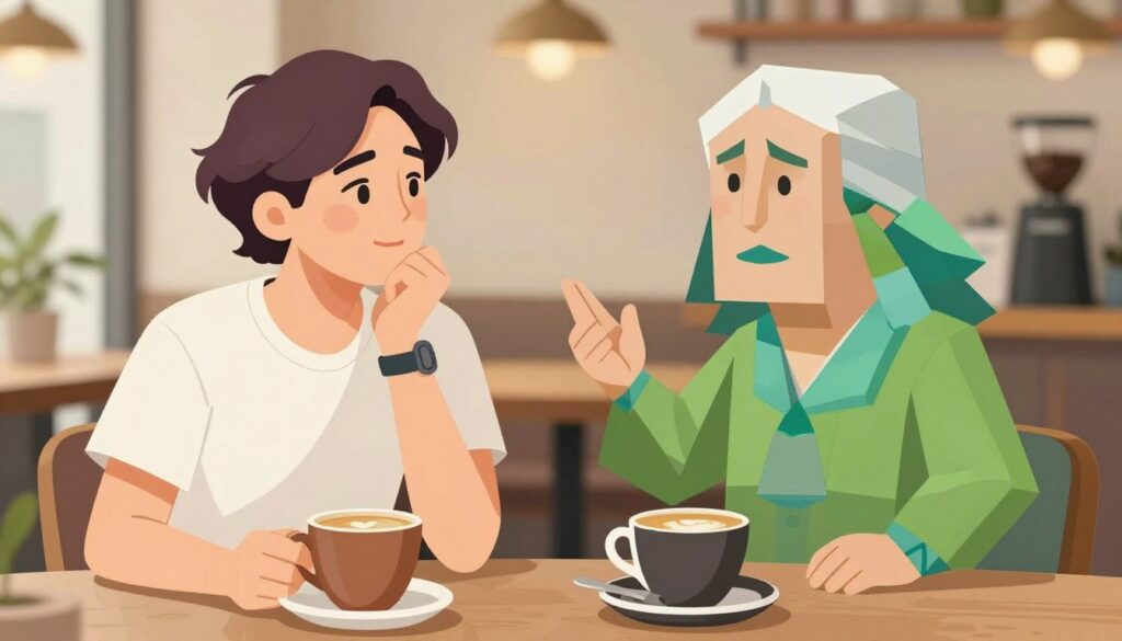 INTPとENFJの友情を表現したイラスト