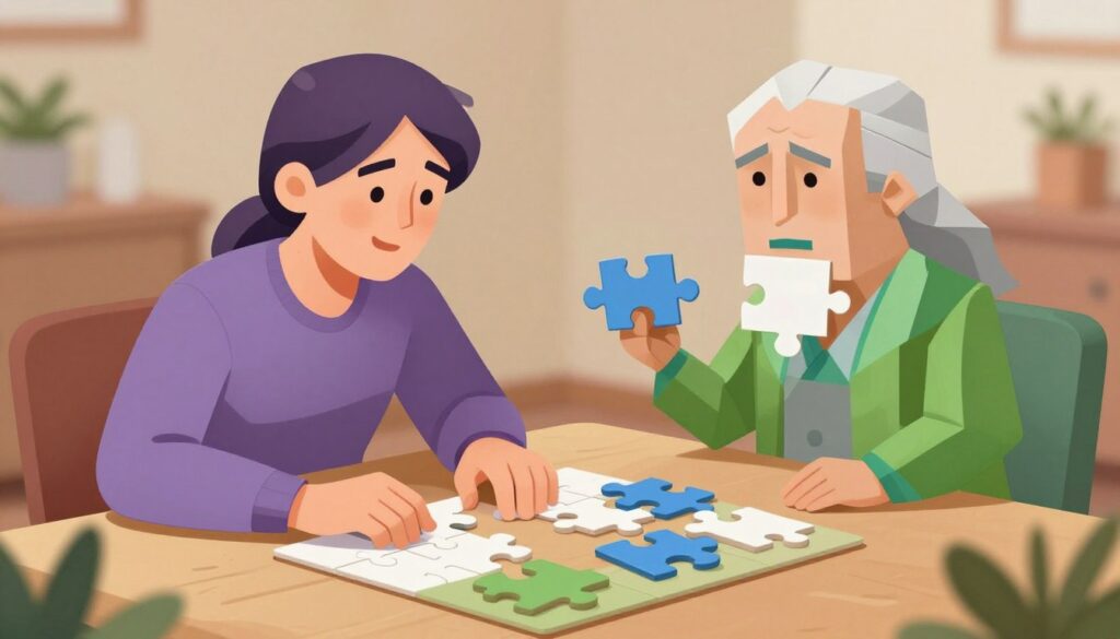 INTPとENFJが問題を解決する様子を表現したイラスト