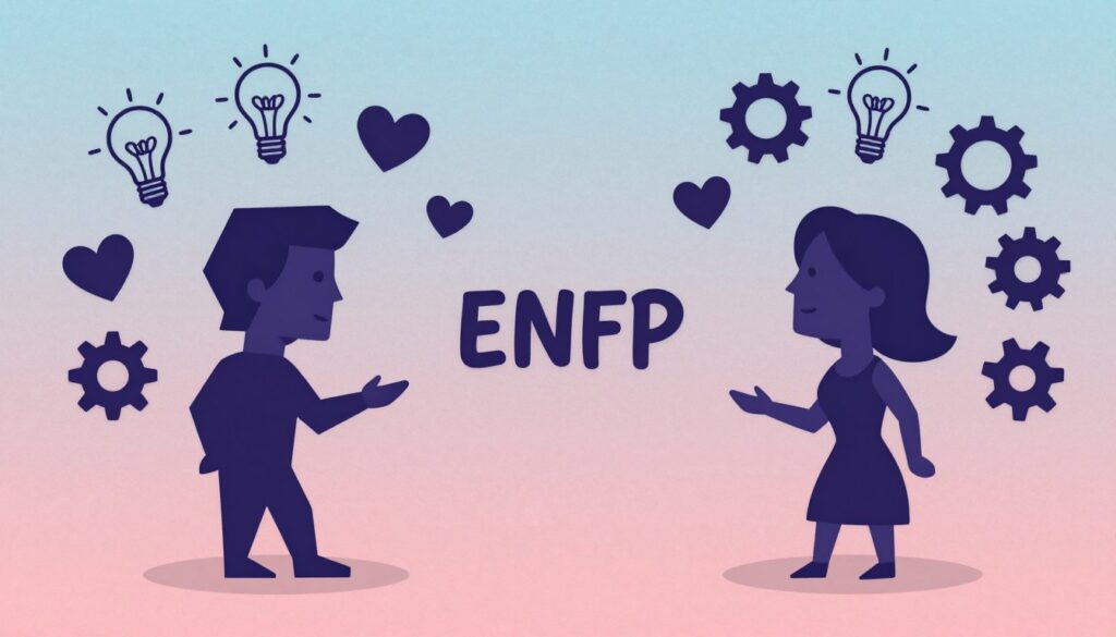 ENTPとINFPが惹かれ合う様子を表すイメージ