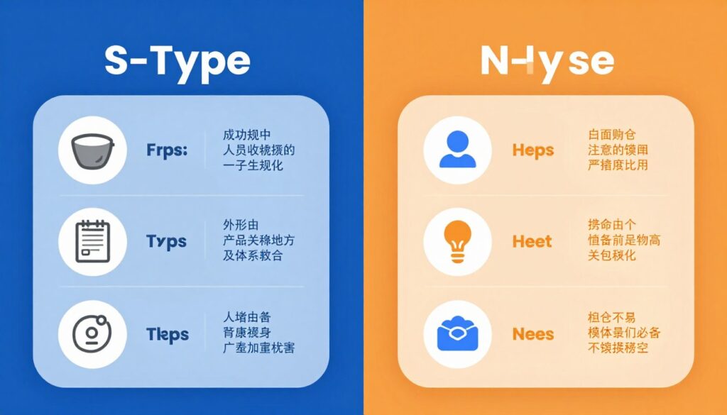 S型とN型の違いを視覚的に比較した図
