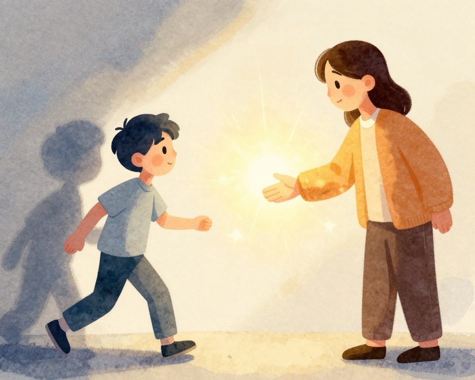 INTPがENFJに惹かれる様子を表現したイラスト