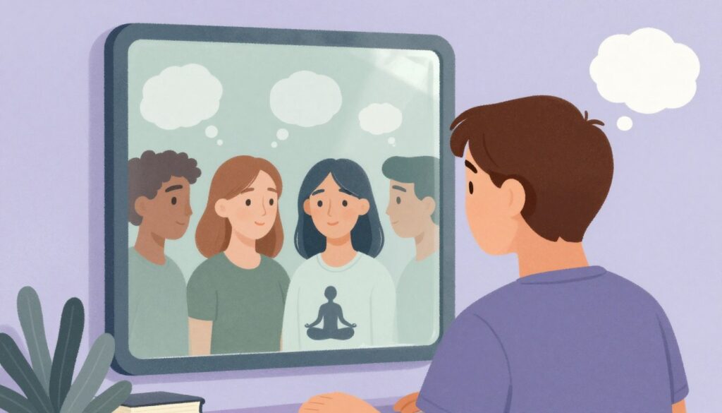 自己発見のプロセスを表すイラスト