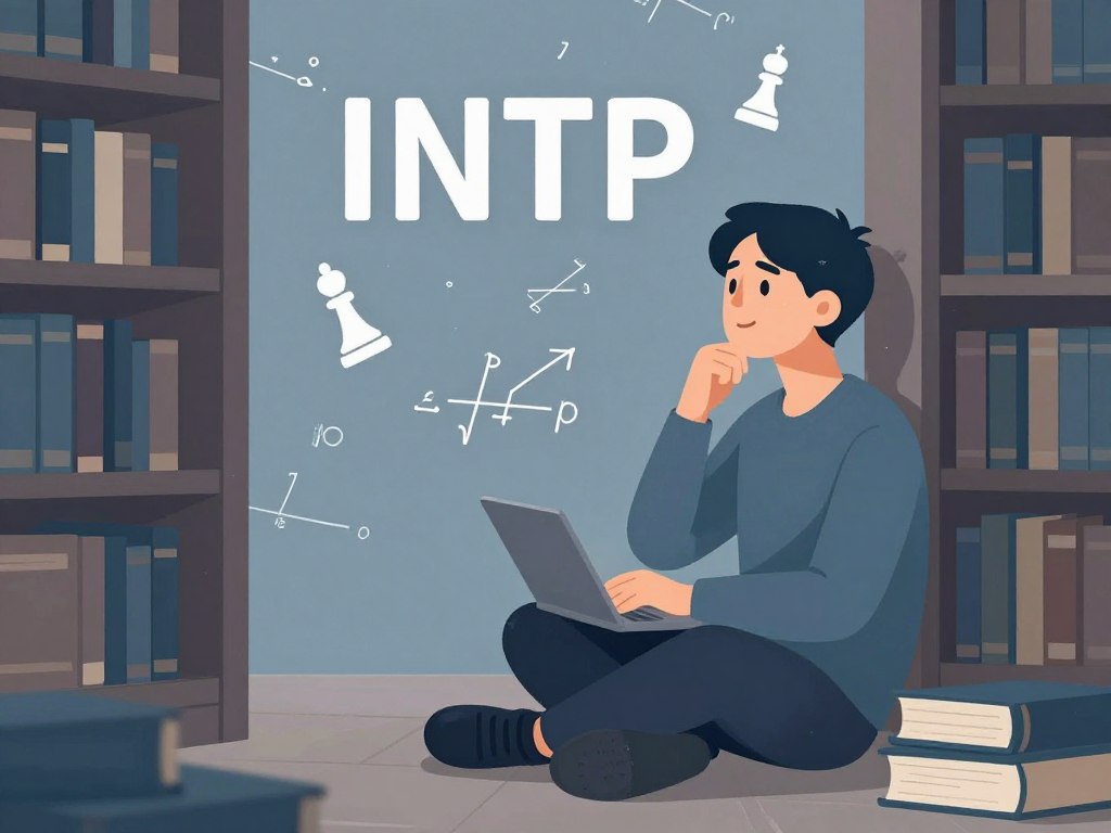 INTP論理学者タイプの特徴を示すイラスト