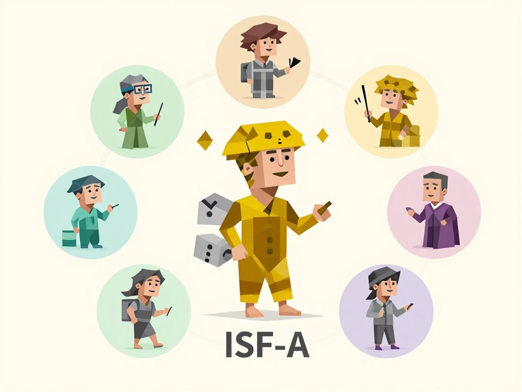 MBTIの16タイプを表す図とISFP-Aの位置づけ