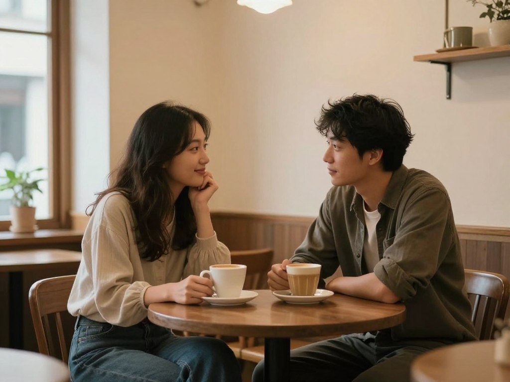 静かなカフェでのデート 静かなカフェでのデート